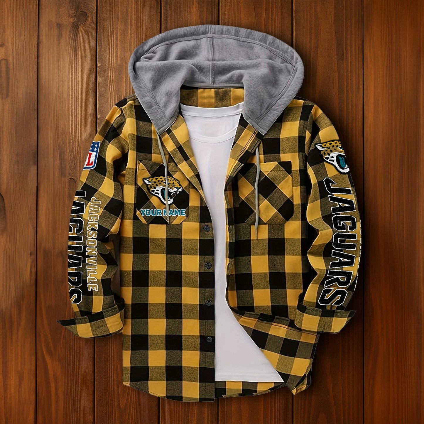 NFL x JAX Personalized Flannel Hoodie Shirts HLP