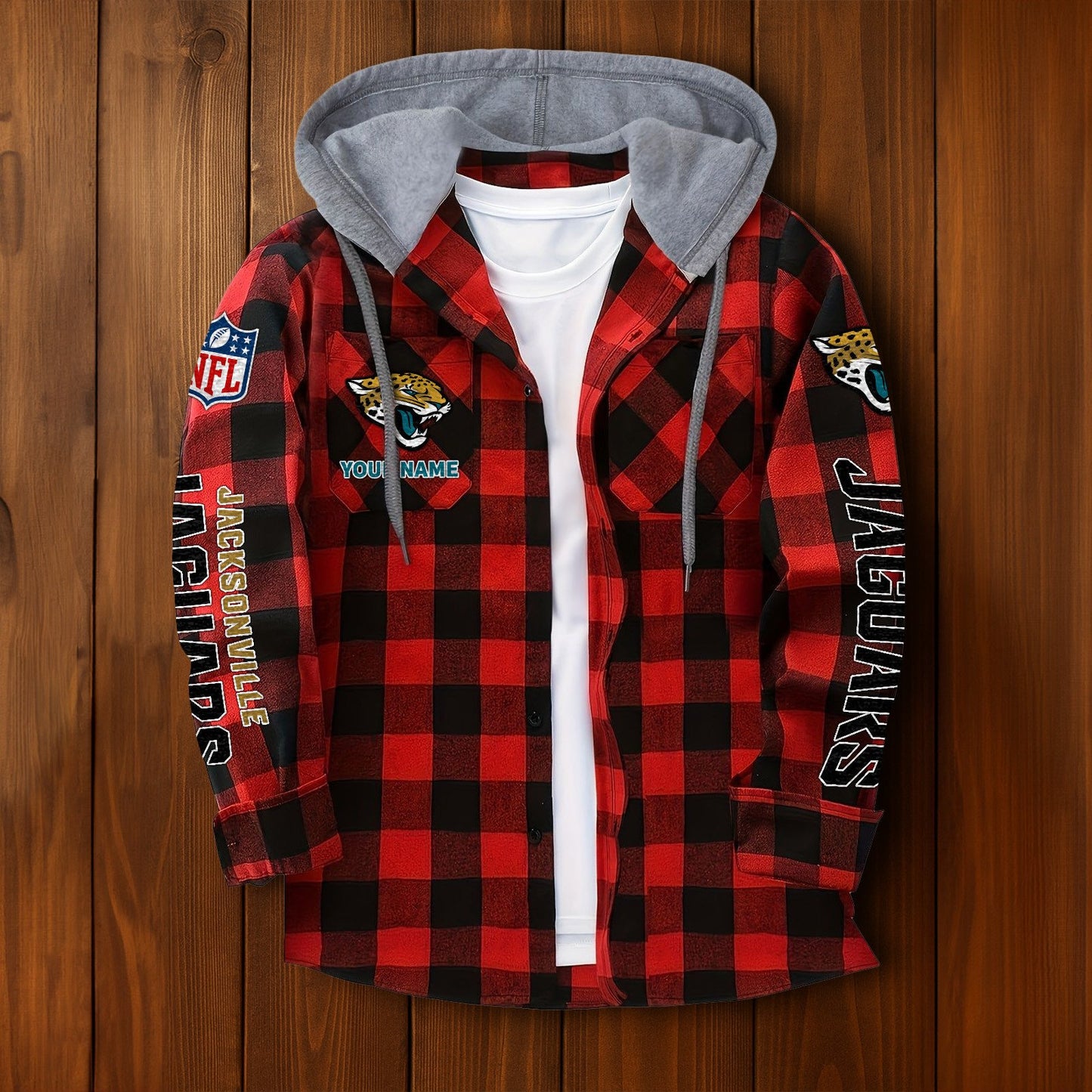 NFL x JAX Personalized Flannel Hoodie Shirts HLP