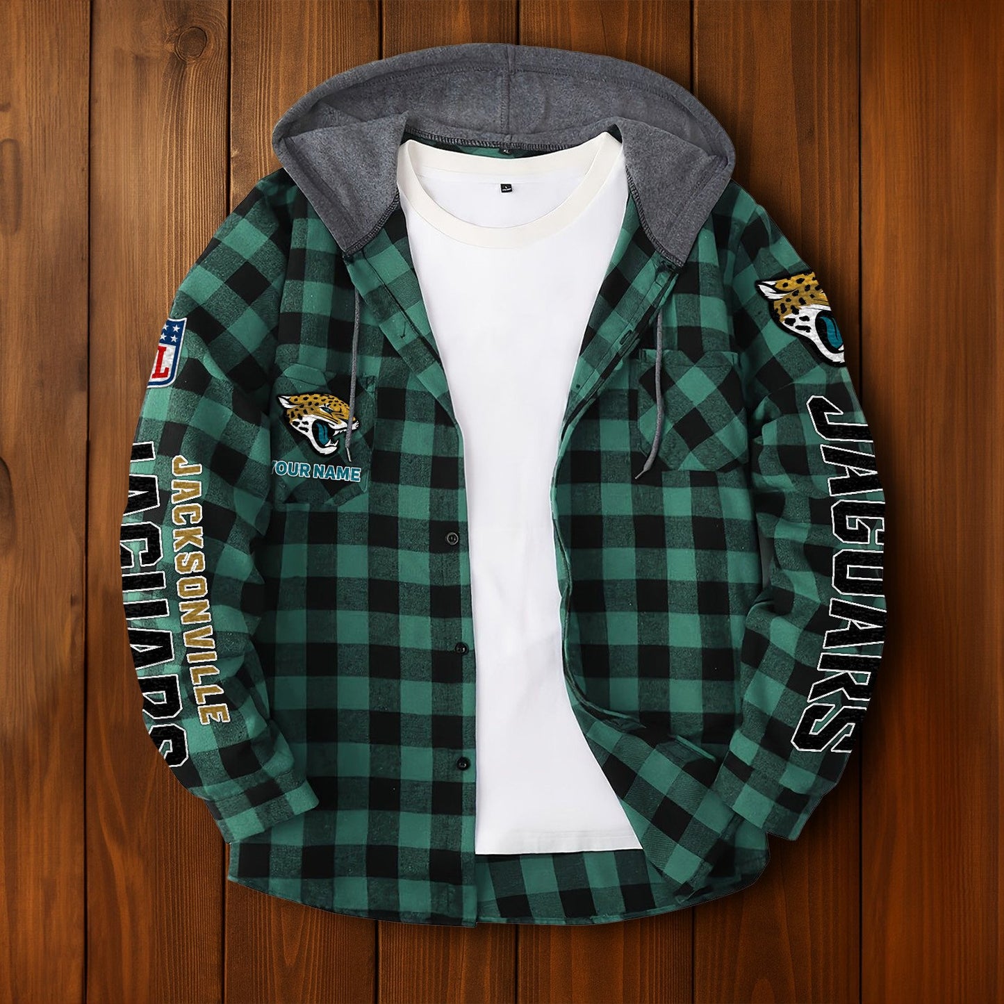 NFL x JAX Personalized Flannel Hoodie Shirts HLP