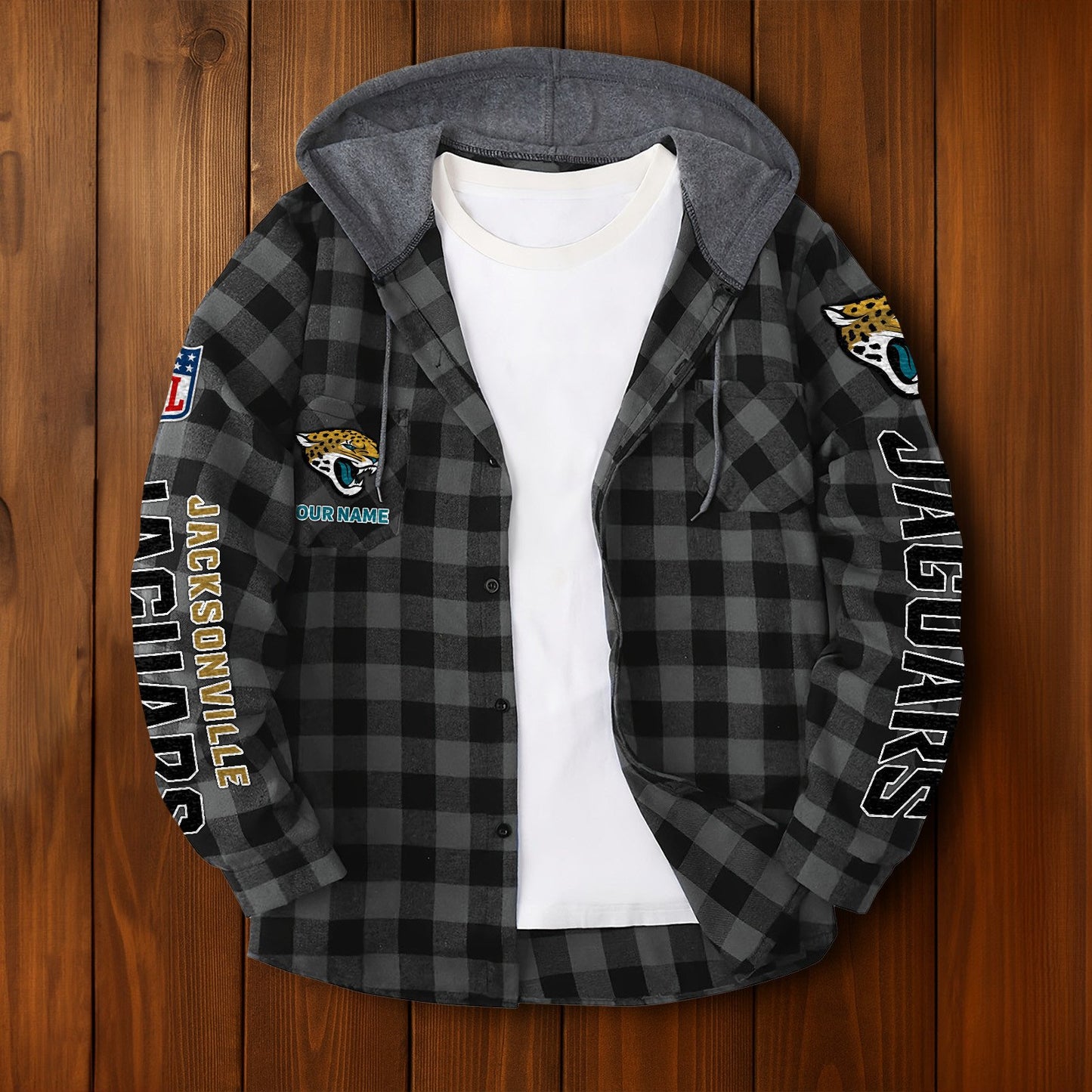NFL x JAX Personalized Flannel Hoodie Shirts HLP