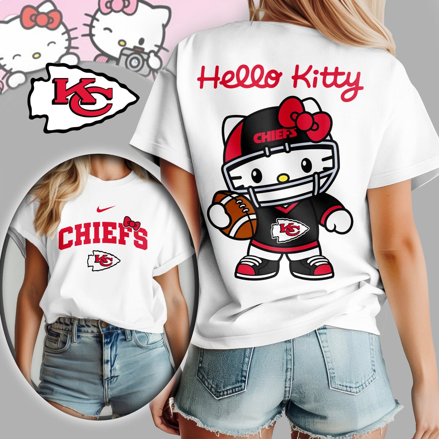 NFL x KC Hello Kitty Premium 3D Shirt HLP