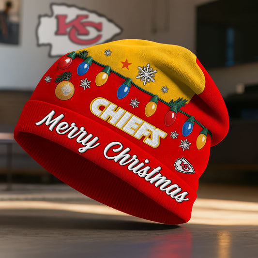 NFL x KC Merry Christmas Beanie Hat HLP
