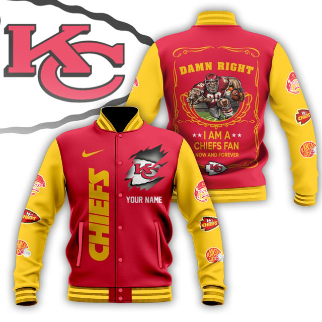 NFL x KC Personalized Custom Baseball Jacket V1 NAK