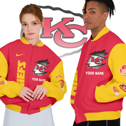 NFL x KC Personalized Custom Baseball Jacket V1 NAK