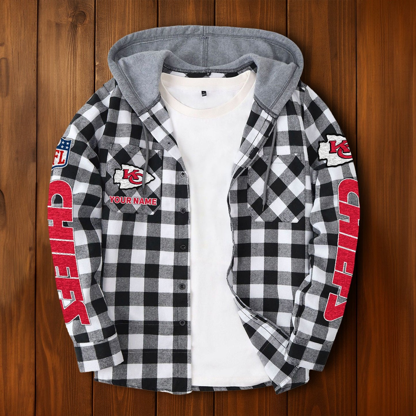 NFL x KC Personalized Flannel Hoodie Shirts HLP