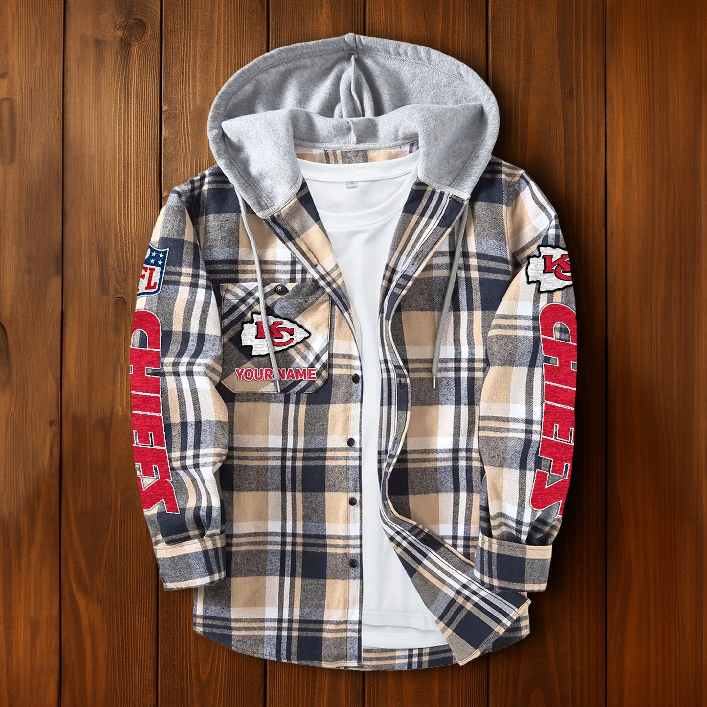NFL x KC Personalized Flannel Hoodie Shirts HLP