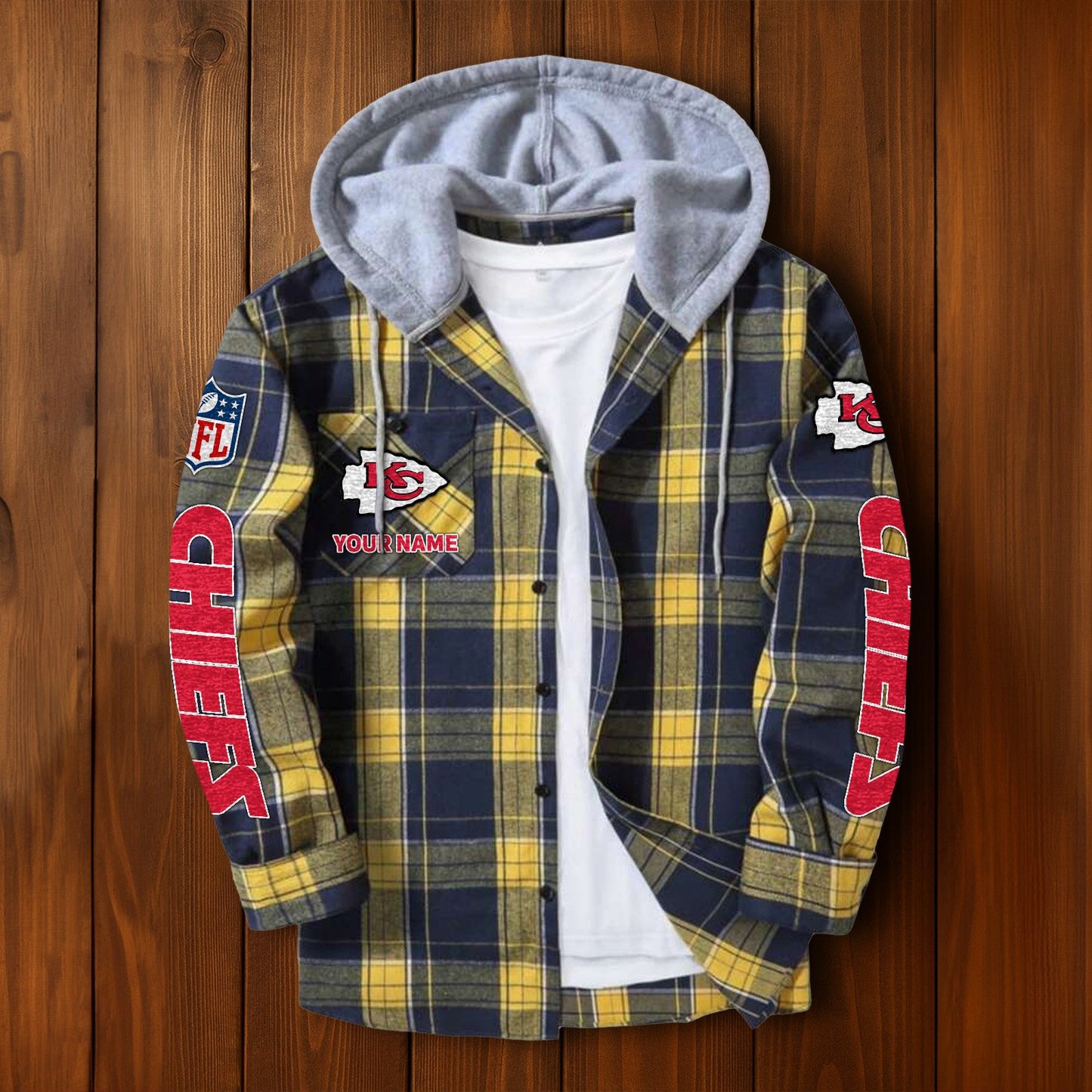 NFL x KC Personalized Flannel Hoodie Shirts HLP