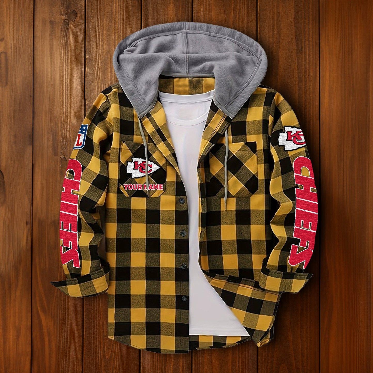NFL x KC Personalized Flannel Hoodie Shirts HLP