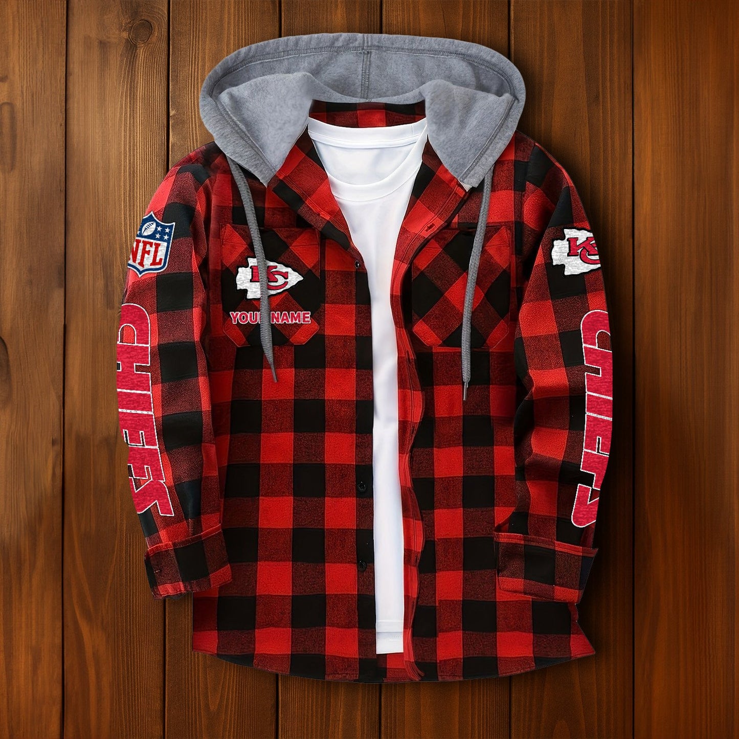 NFL x KC Personalized Flannel Hoodie Shirts HLP