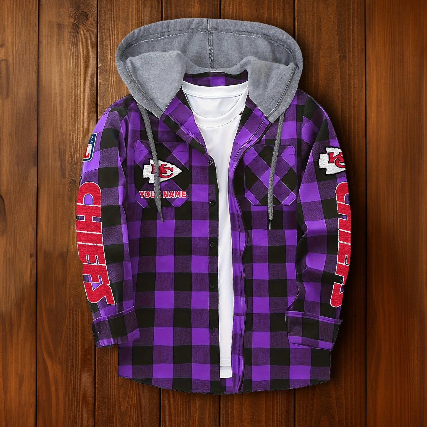 NFL x KC Personalized Flannel Hoodie Shirts HLP