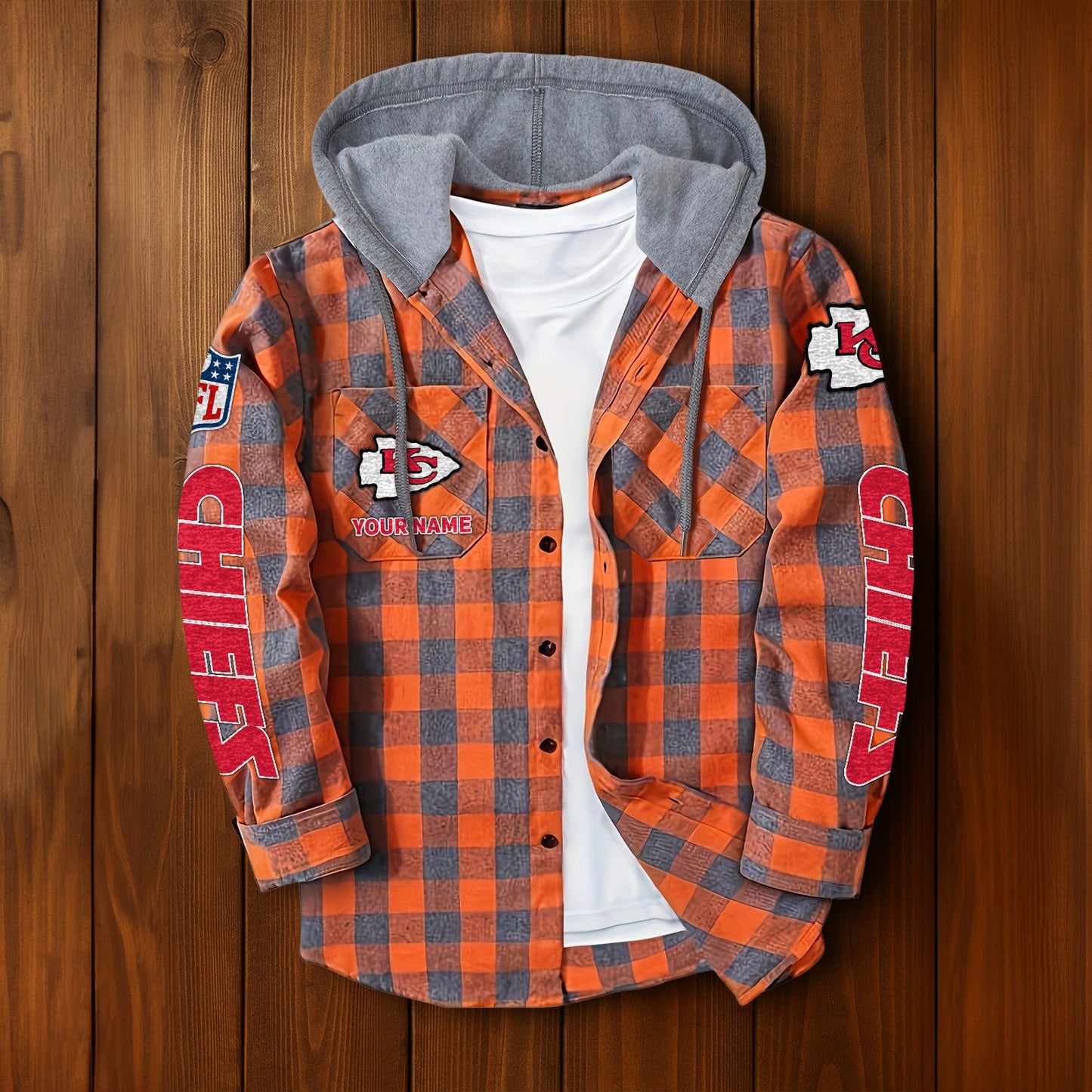 NFL x KC Personalized Flannel Hoodie Shirts HLP