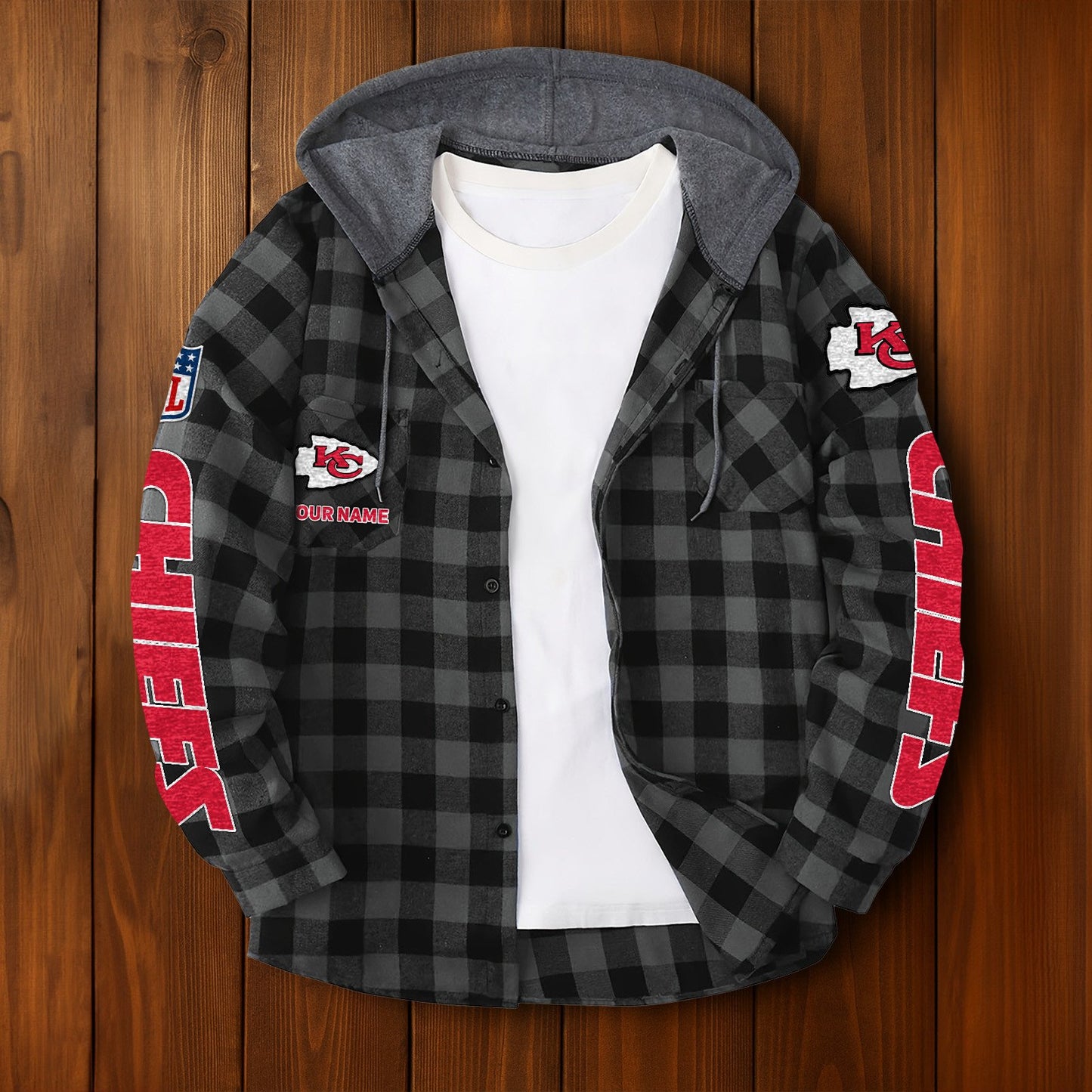 NFL x KC Personalized Flannel Hoodie Shirts HLP