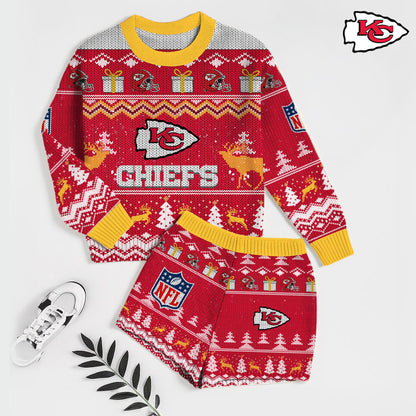 NFL x KC Touchdown Holiday Sweatshirt & Shorts Set HLP 251025