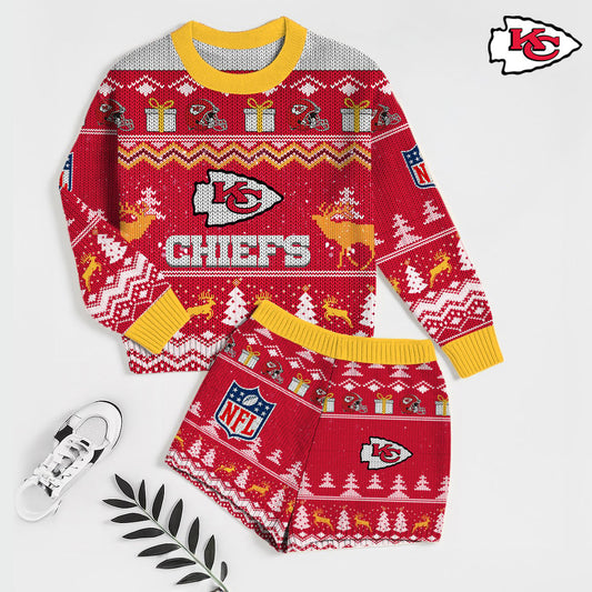 NFL x KC Touchdown Holiday Sweatshirt & Shorts Set HLP 251025