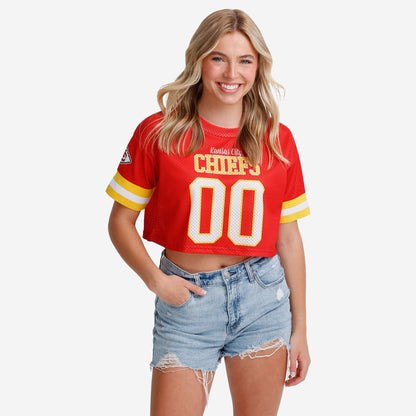NFL x KC Womens Gameday Custom Number Mesh Crop Top HLP
