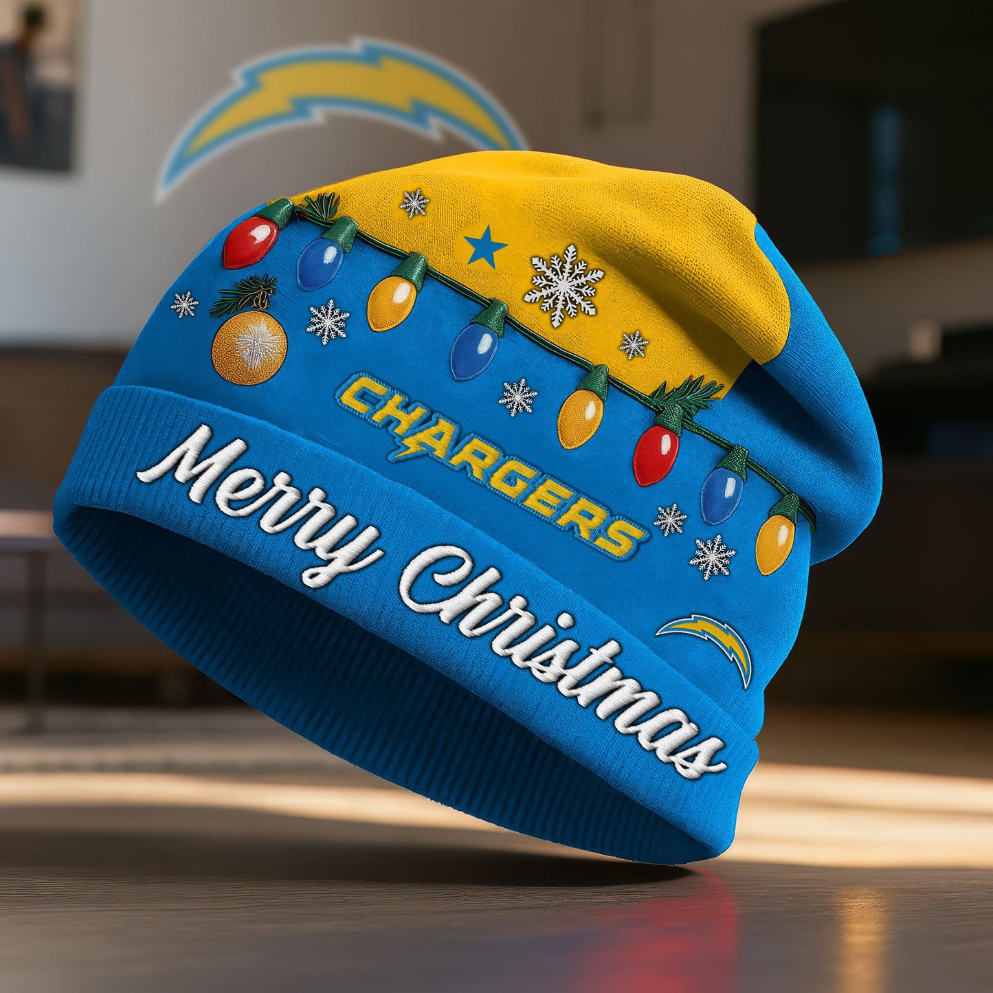 NFL x LAC Merry Christmas Beanie Hat HLP