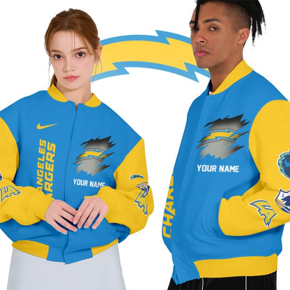 NFL x LAC Personalized Custom Baseball Jacket V1 NAK