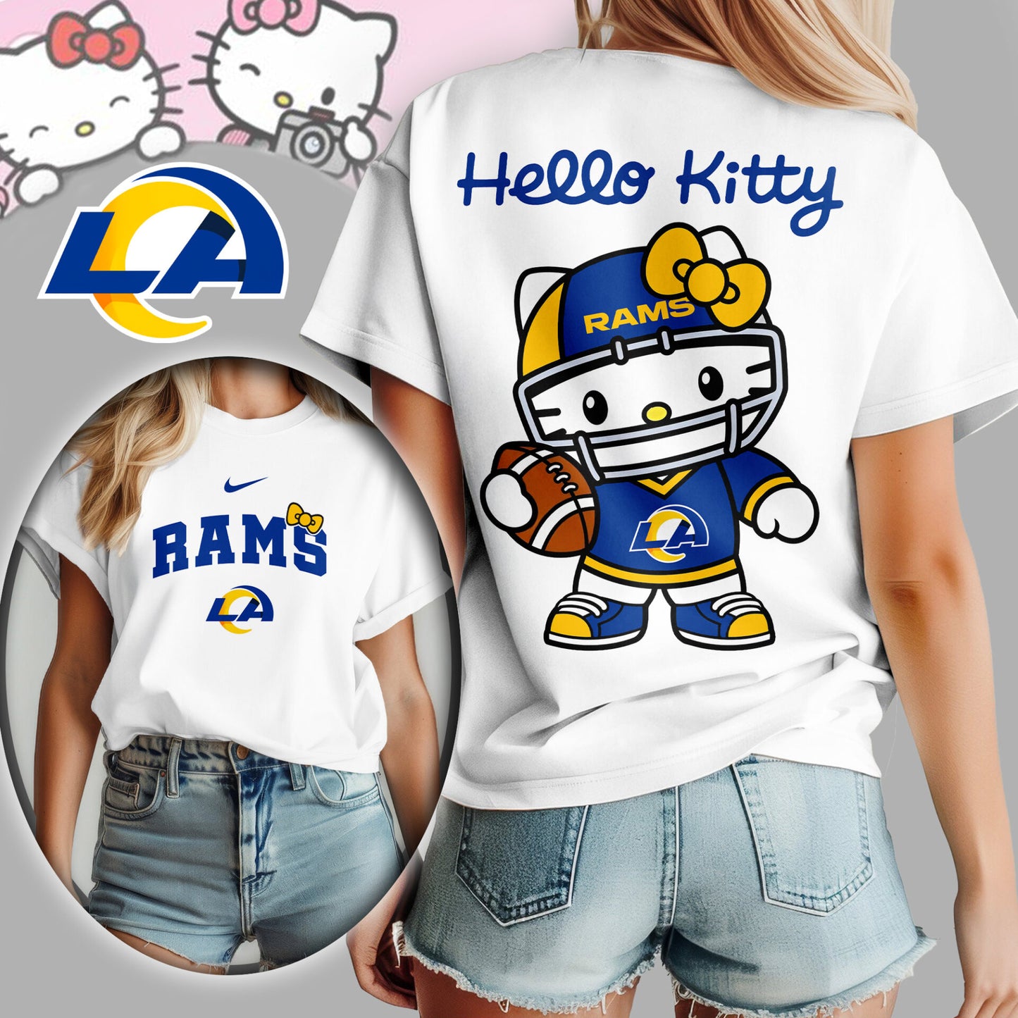 NFL x LAR Hello Kitty Premium 3D Shirt HLP