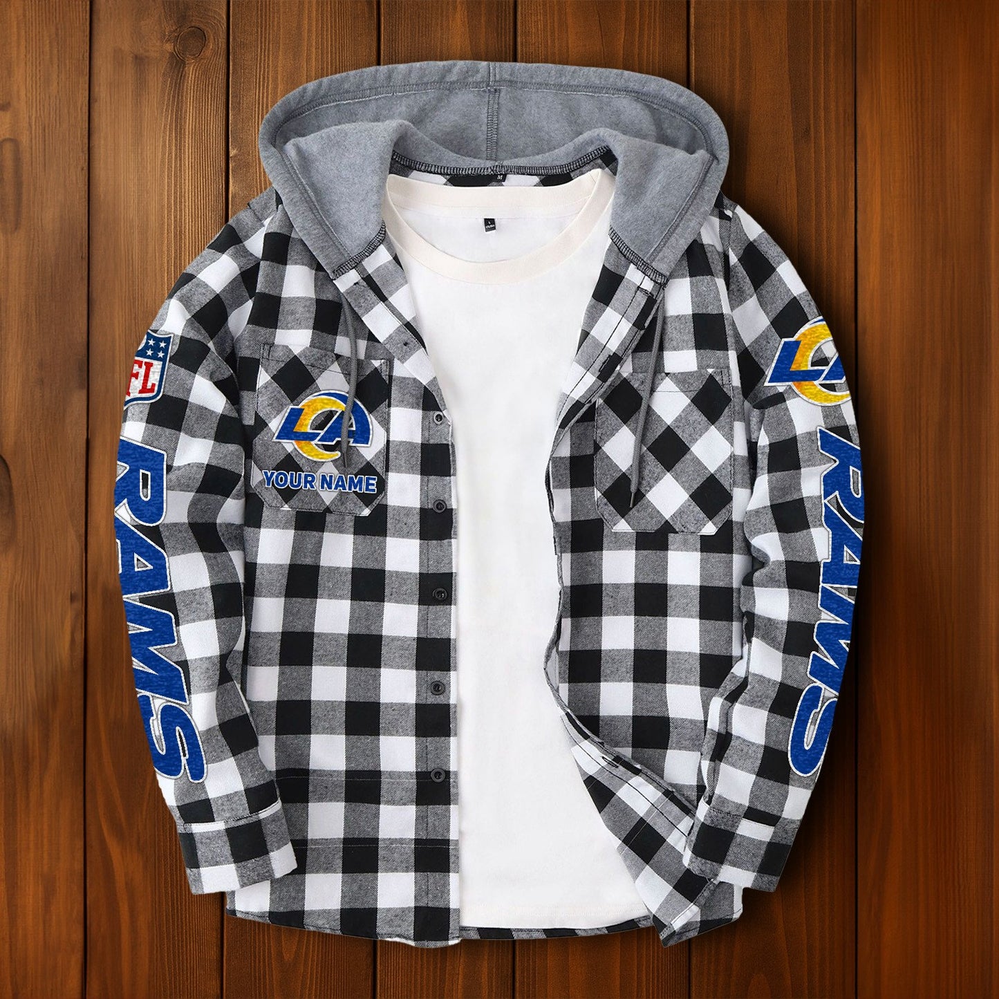 NFL x LAR Personalized Flannel Hoodie Shirts HLP