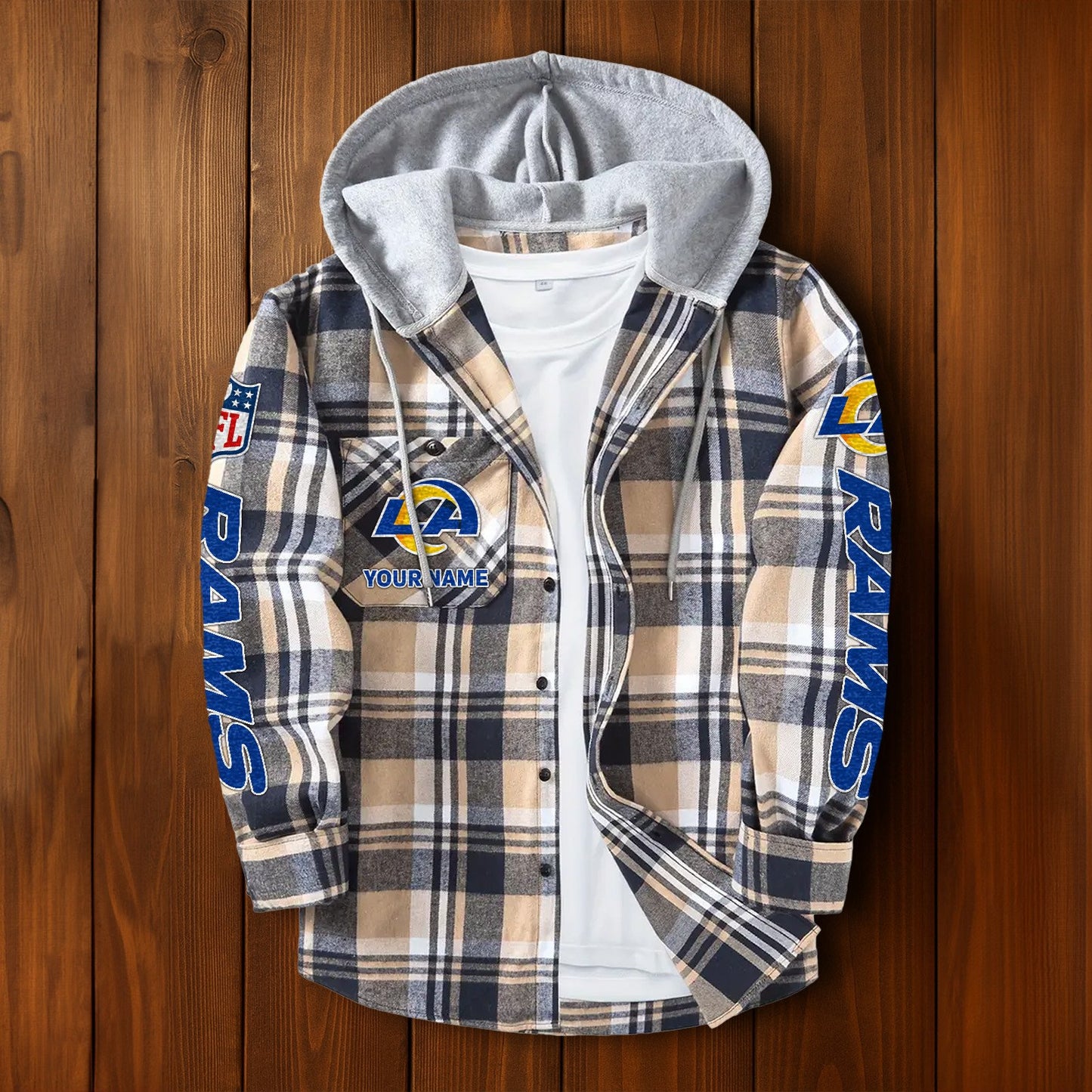 NFL x LAR Personalized Flannel Hoodie Shirts HLP