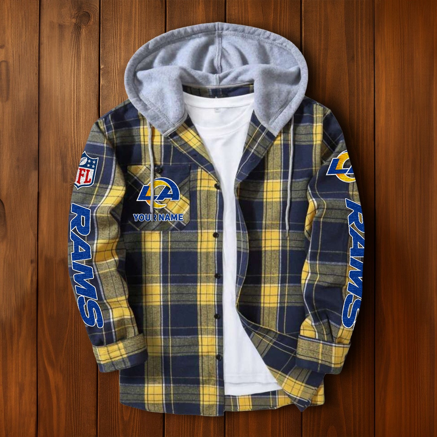 NFL x LAR Personalized Flannel Hoodie Shirts HLP
