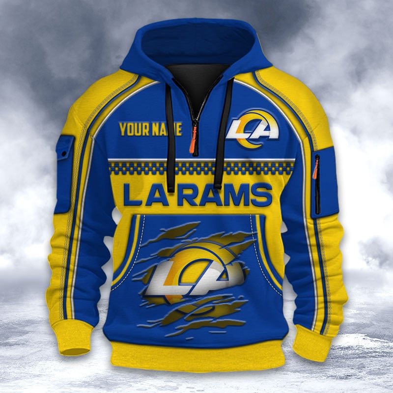 NFL x LAR Personalized Half-zip Hoodie HLP