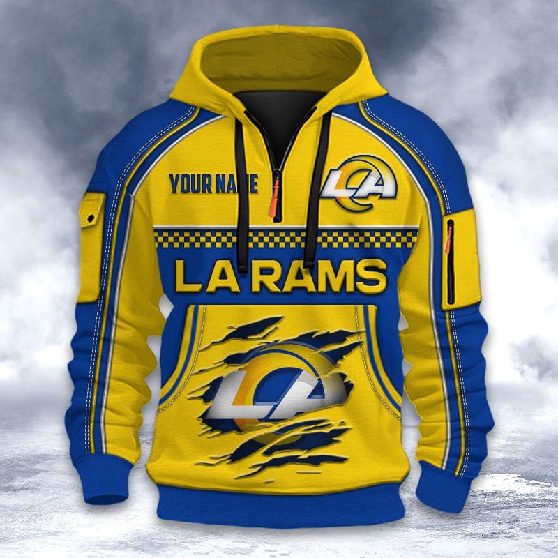 NFL x LAR Personalized Half-zip Hoodie HLP