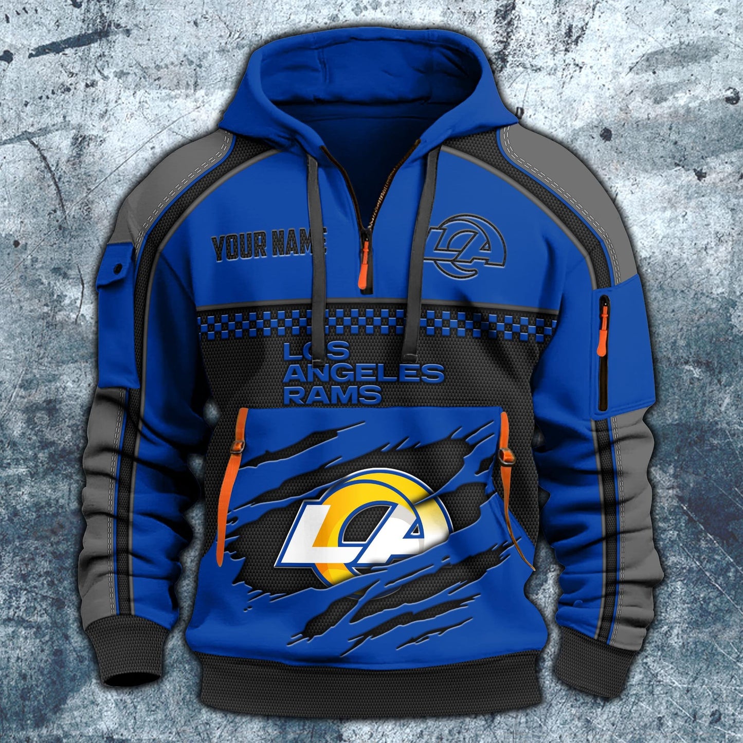 NFL x LAR Personalized Half-zip Hoodie HLP HLPHUONG