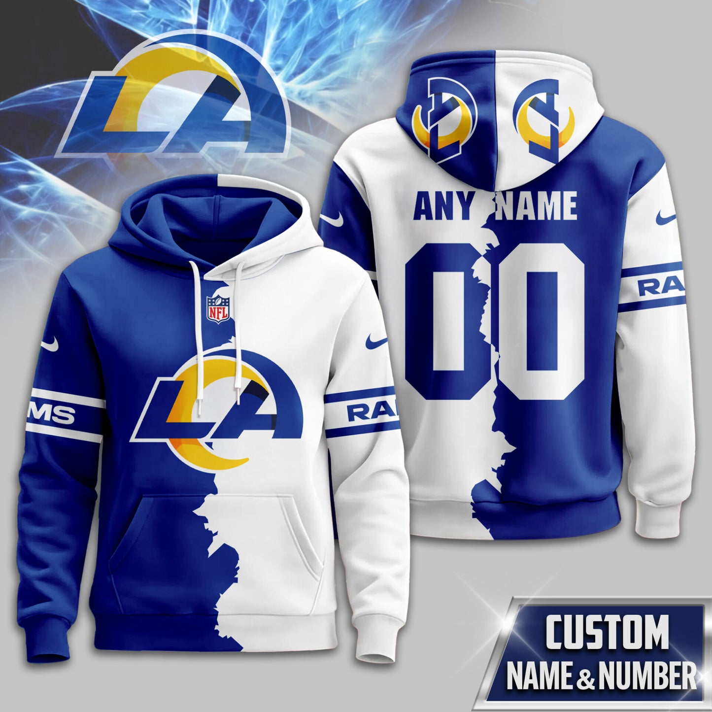NFL x LAR Split Personalized Hoodie HLP