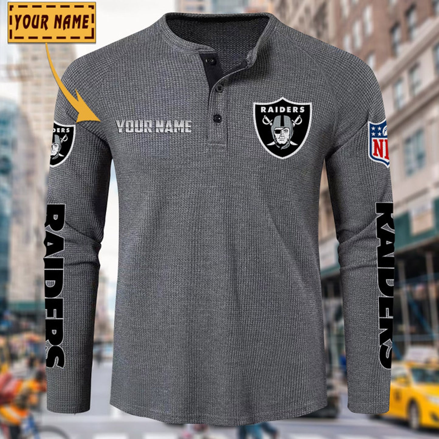 NFL x LV Solid color long sleeve bottoming shirt henley shirt V1 NAK NHM