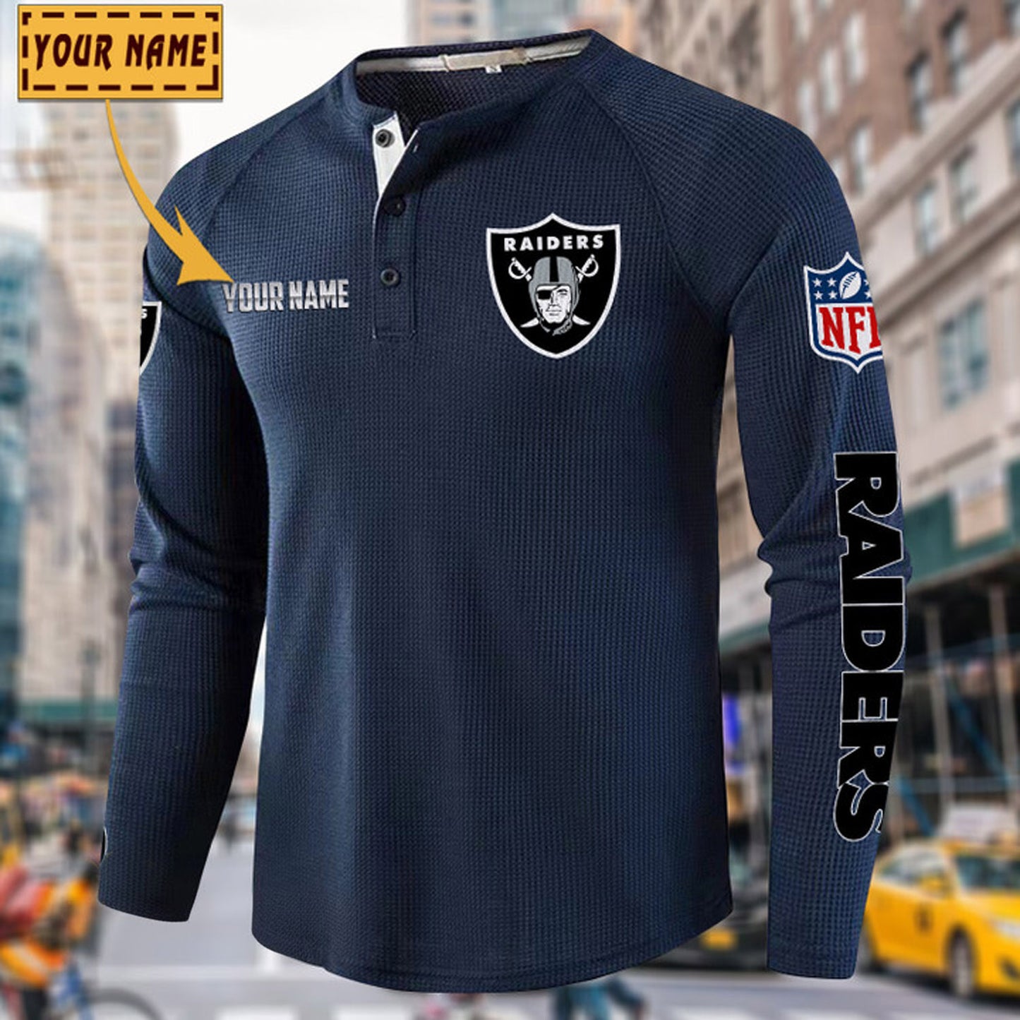 NFL x LV Solid color long sleeve bottoming shirt henley shirt V1 NAK NHM
