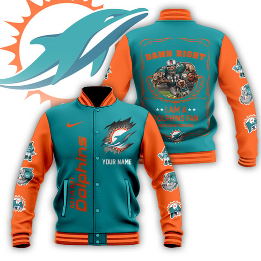 NFL x MD Personalized Custom Baseball Jacket V1 NAK