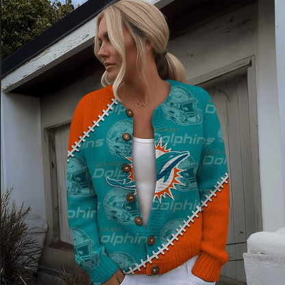 NFL x MD Women cardigan sweater V1 NAK TXP