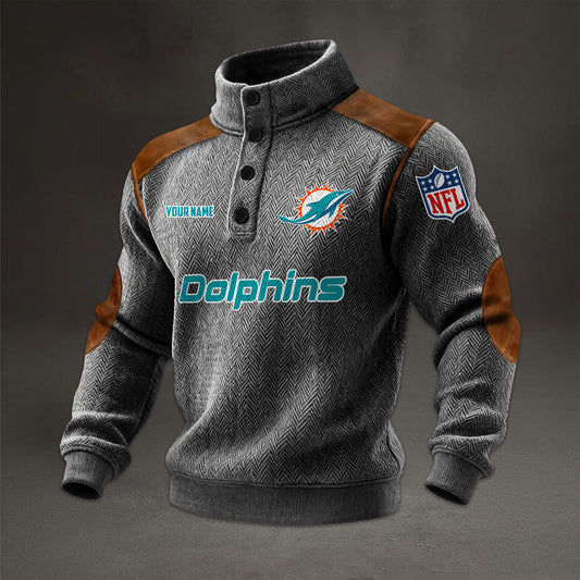 NFL x MIA Men stand-up collar sweatshirt V1 NAK NHM
