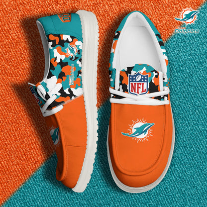 NFL x MIA Personalized Canvas Loafer Shoes HLP