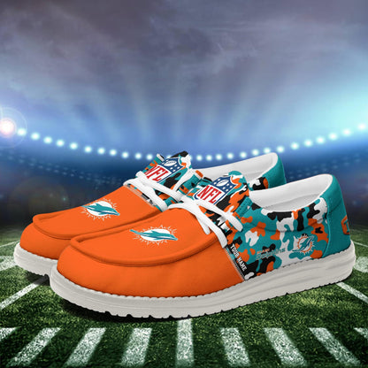 NFL x MIA Personalized Canvas Loafer Shoes HLP