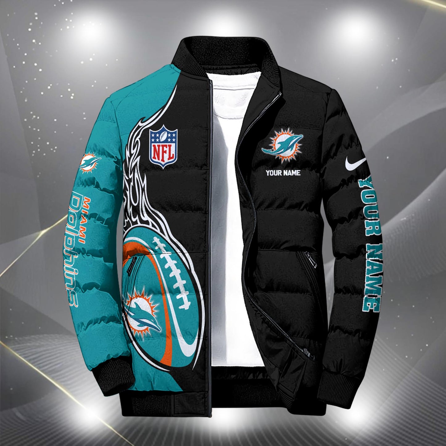 NFL x MIA Personalized Puffer Jacket HLP