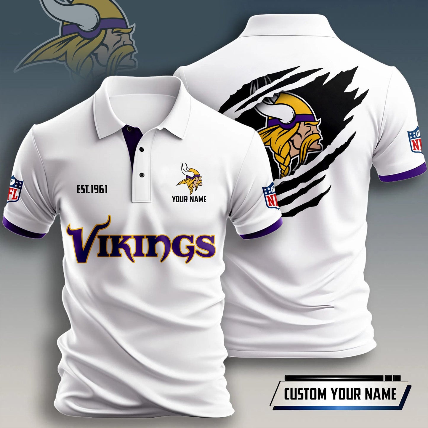 NFL x MIN Est Personalized Polo Shirt HLP