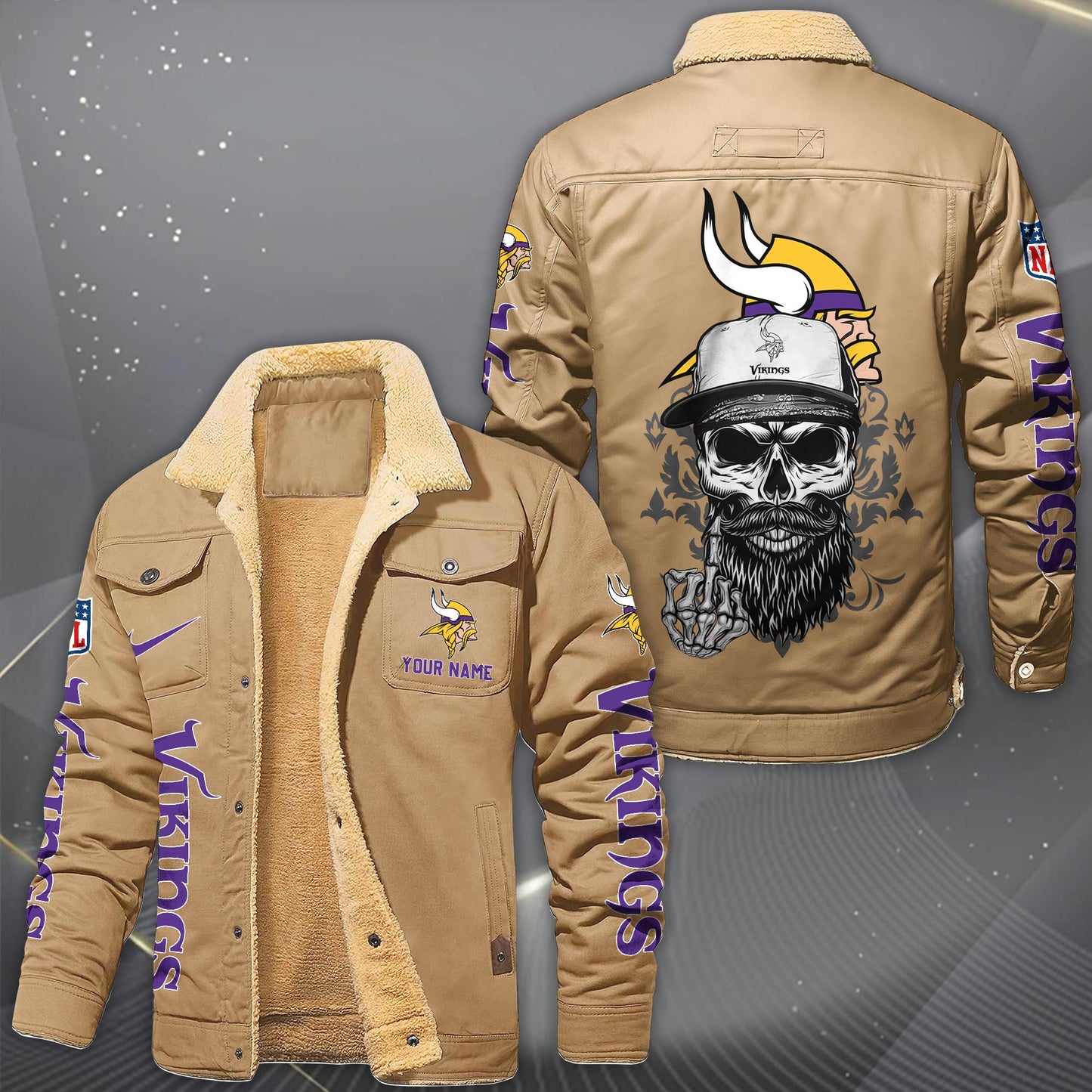 NFL x MIN Fleece Lined Cargo Jacket HLP