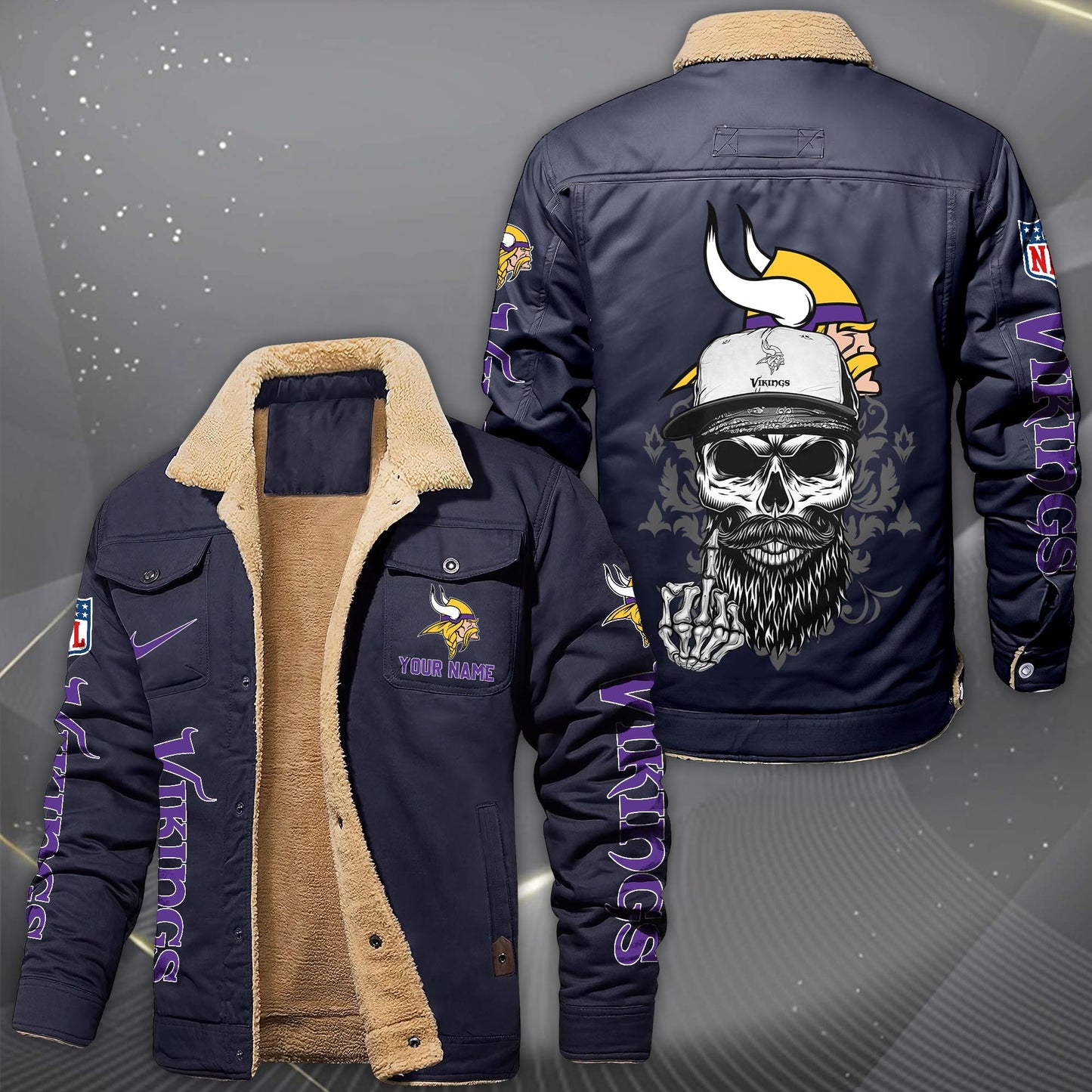 NFL x MIN Fleece Lined Cargo Jacket HLP