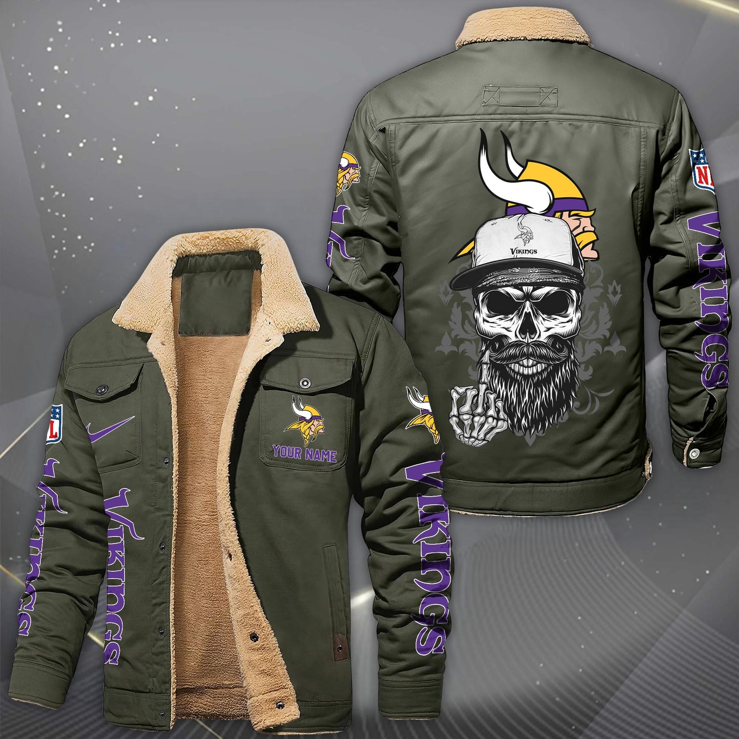 NFL x MIN Fleece Lined Cargo Jacket HLP