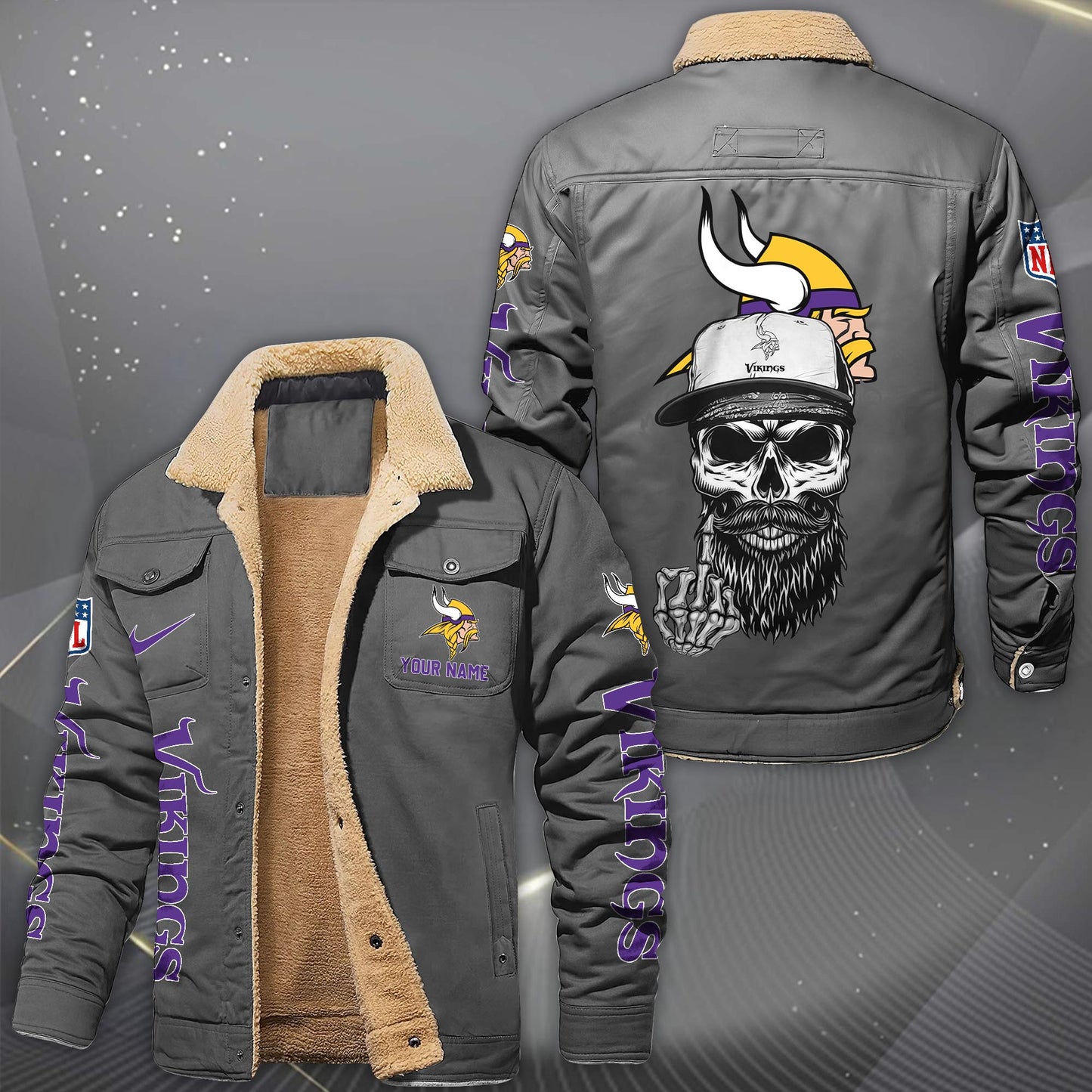 NFL x MIN Fleece Lined Cargo Jacket HLP