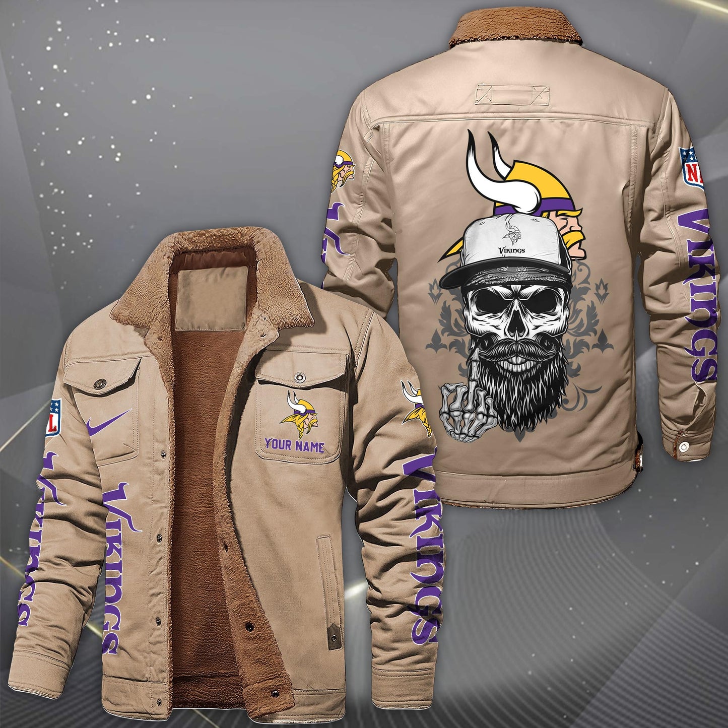 NFL x MIN Fleece Lined Cargo Jacket HLP