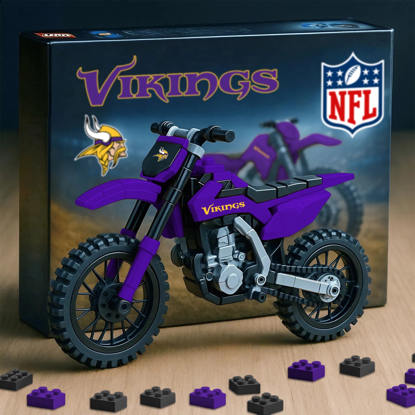 NFL x MIN Motorcycle Building Block Set V1 NAK NHM