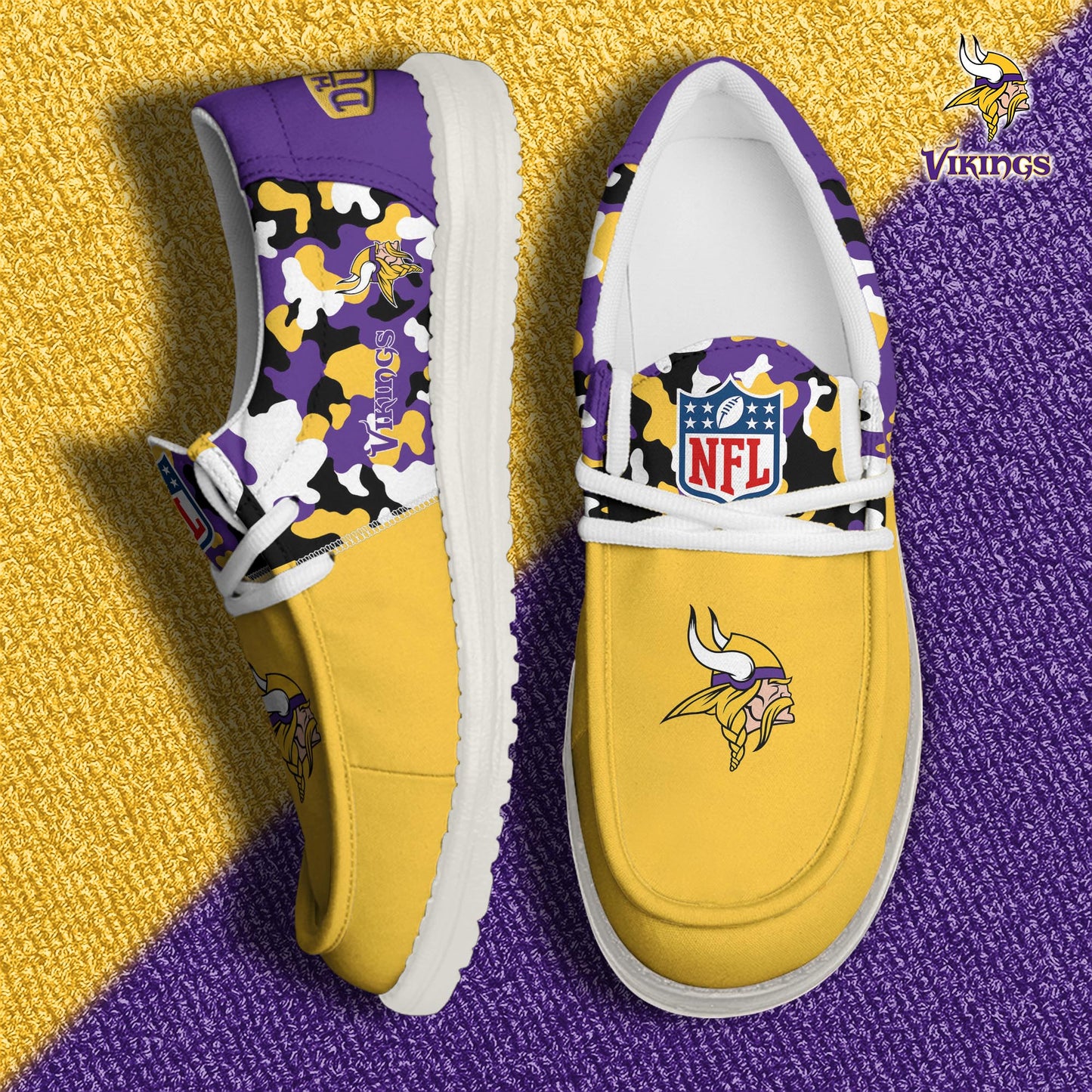NFL x MIN Personalized Canvas Loafer Shoes HLP