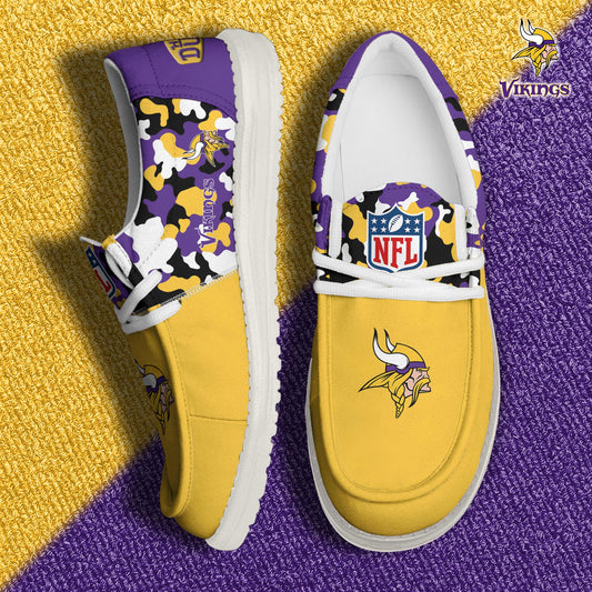 NFL x MIN Personalized Canvas Loafer Shoes HLP