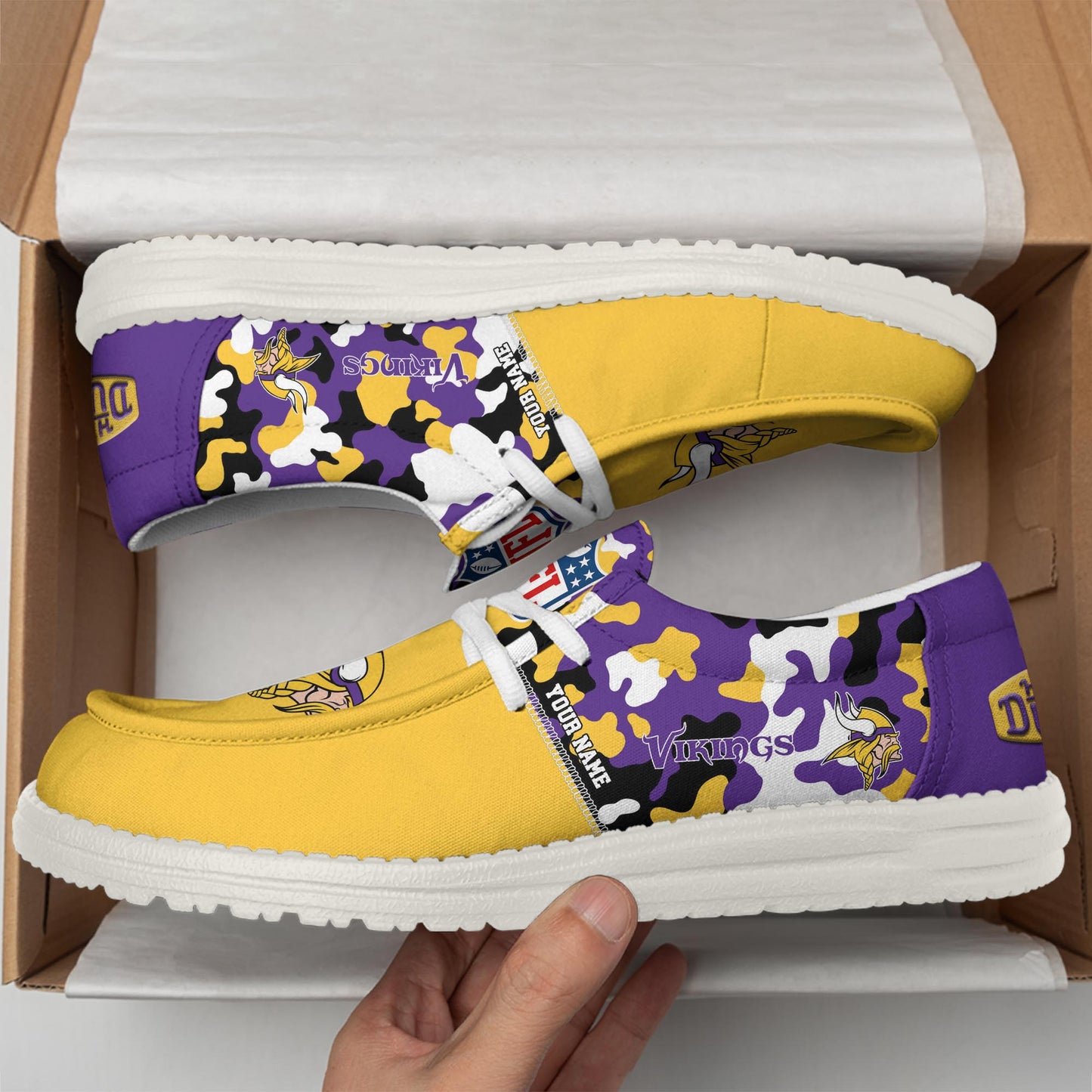 NFL x MIN Personalized Canvas Loafer Shoes HLP