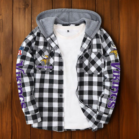 NFL x MIN Personalized Flannel Hoodie Shirts HLP