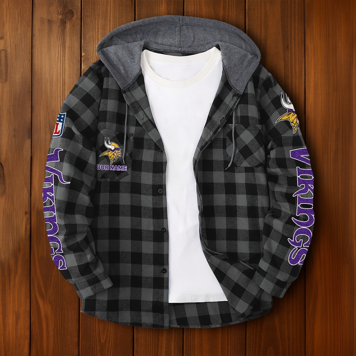 NFL x MIN Personalized Flannel Hoodie Shirts HLP