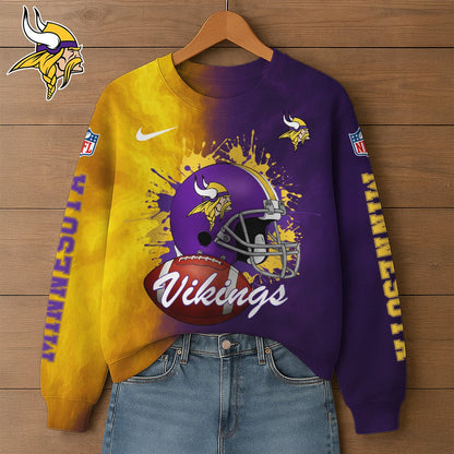 NFL x MIN Premium 3D Printed Long Sleeve Sweatshirt HLP 271025